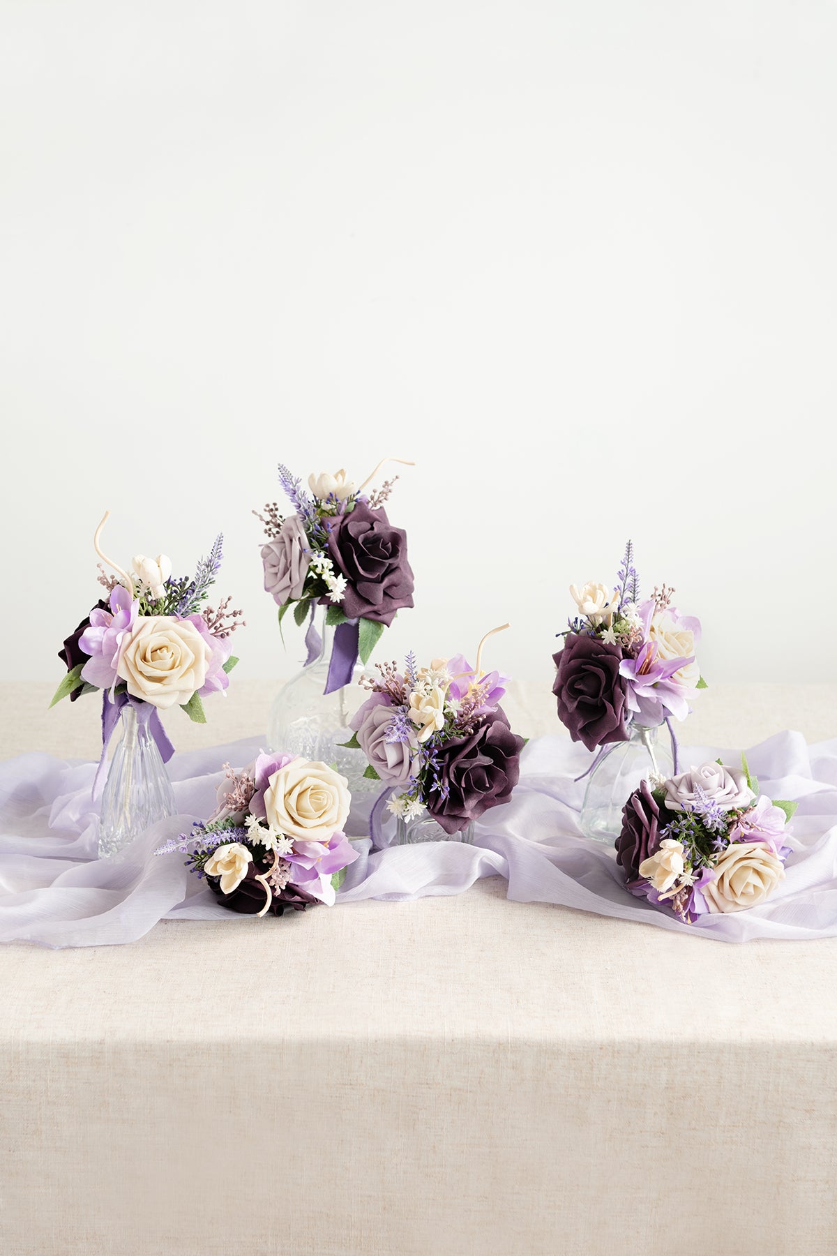 Mini Ready-to-Use Flower Centerpiece Set in French Lavender & Plum