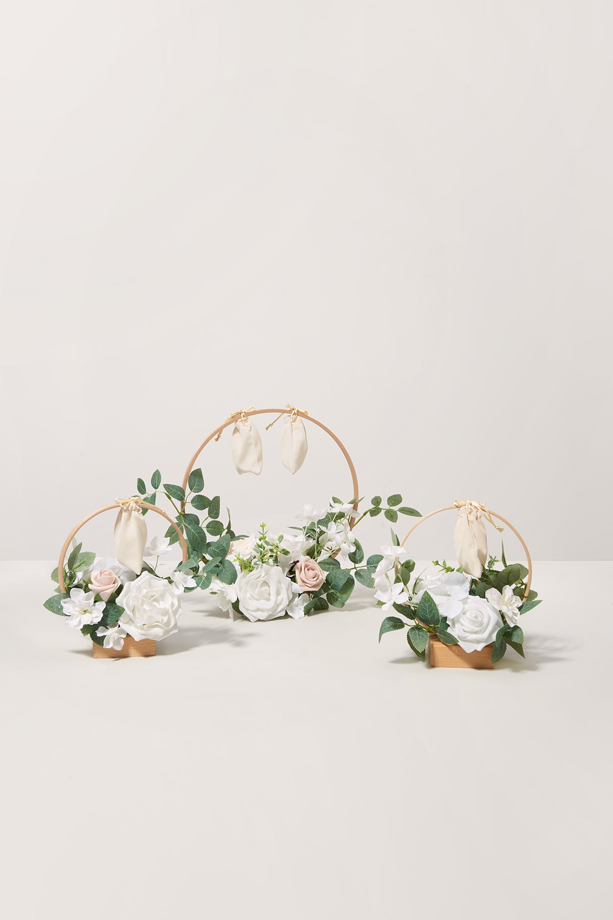 Wreath Hoop Centerpiece Set in White & Sage | Clearance