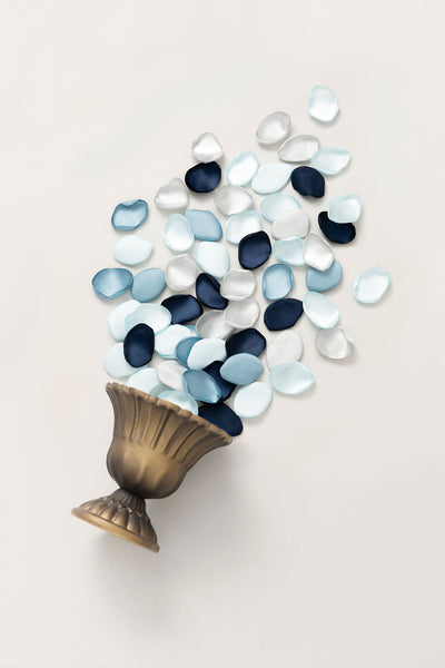 Silk Rose Petals in Dusty Blue & Navy