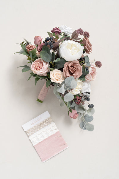 Medium Free-Form Bridal Bouquet in Dusty Rose & Mauve
