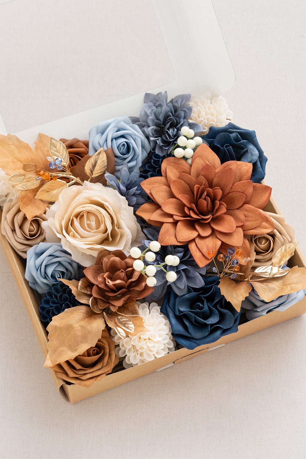 Dusty Blue & Navy Designer Flower Boxes