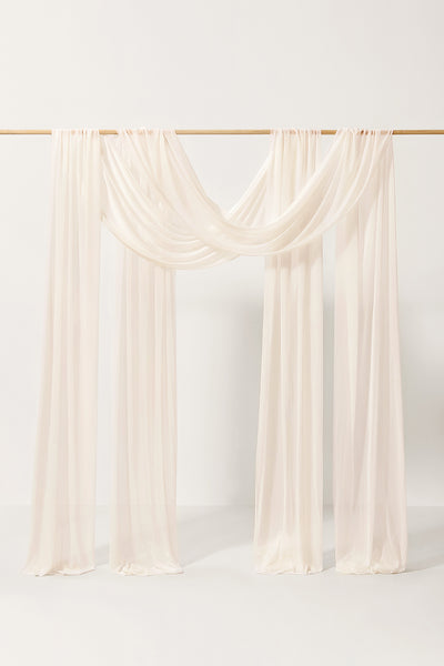 2 Panels Sheer Wedding Arch Draping 30" w x 32ft