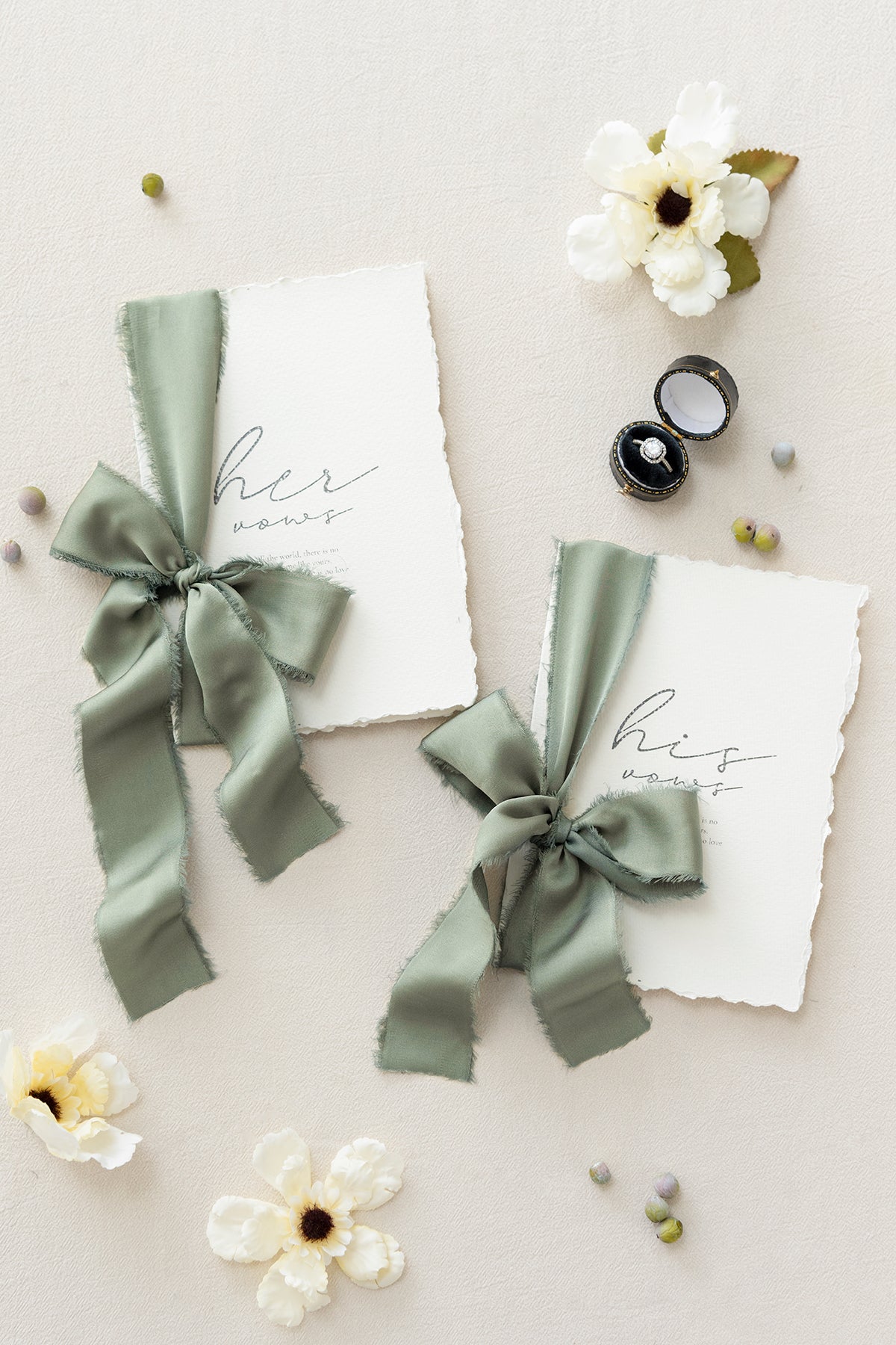 Sage Green Personalized Wedding Gift Ribbon