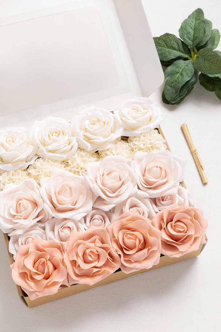 DIY Bridesmaid Bouquet Kit (Set of 4)  - Ballet Pointe & Cream Sage with Sage Mixed Greenery - Image 2