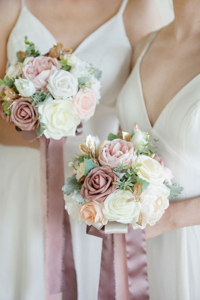 Pre-Arranged Wedding Flower Packages in Dusty Rose & Cream