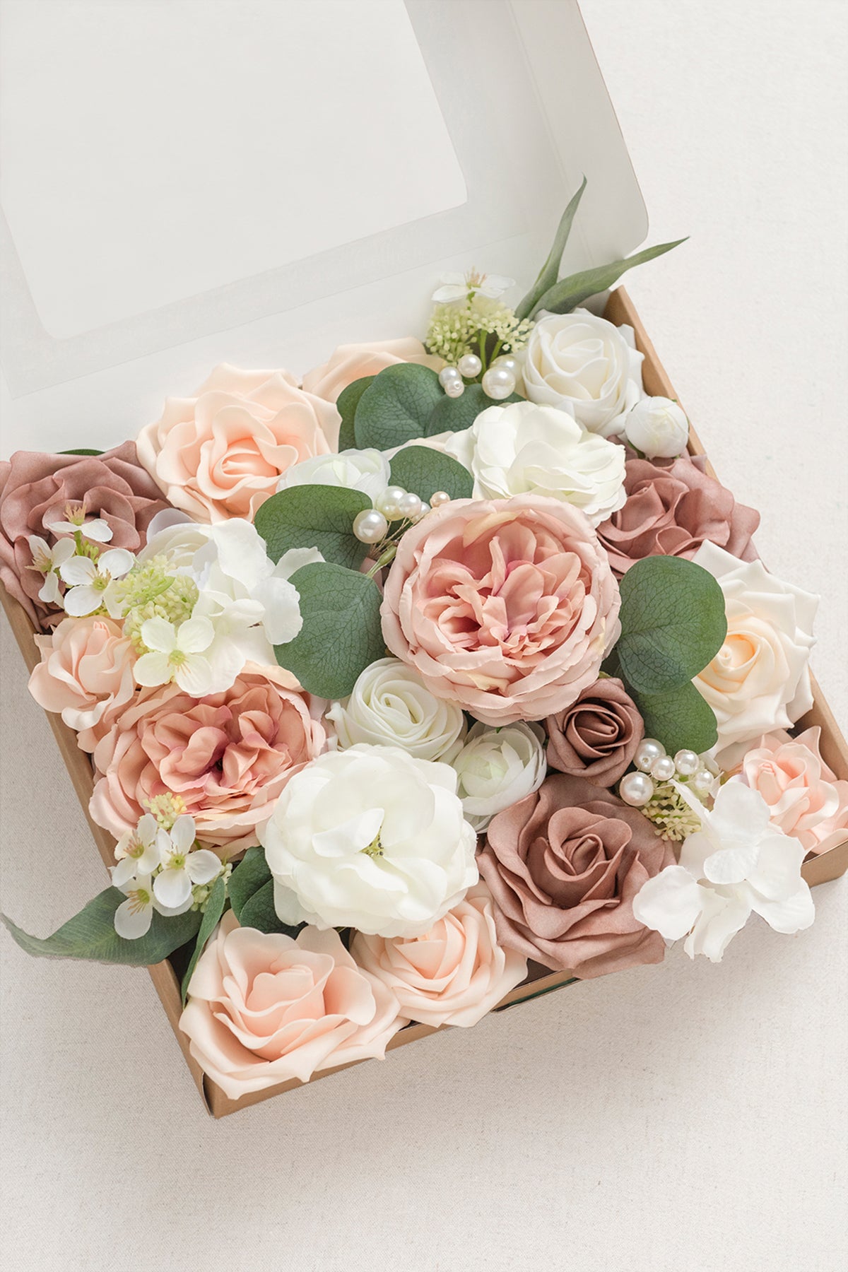 DIY Designer Flower Boxes in Dusty Rose & Cream