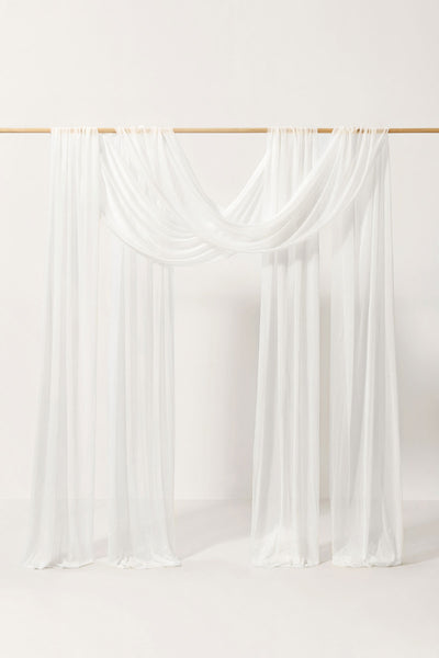 2 Panels Sheer Wedding Arch Draping 30" w x 32ft