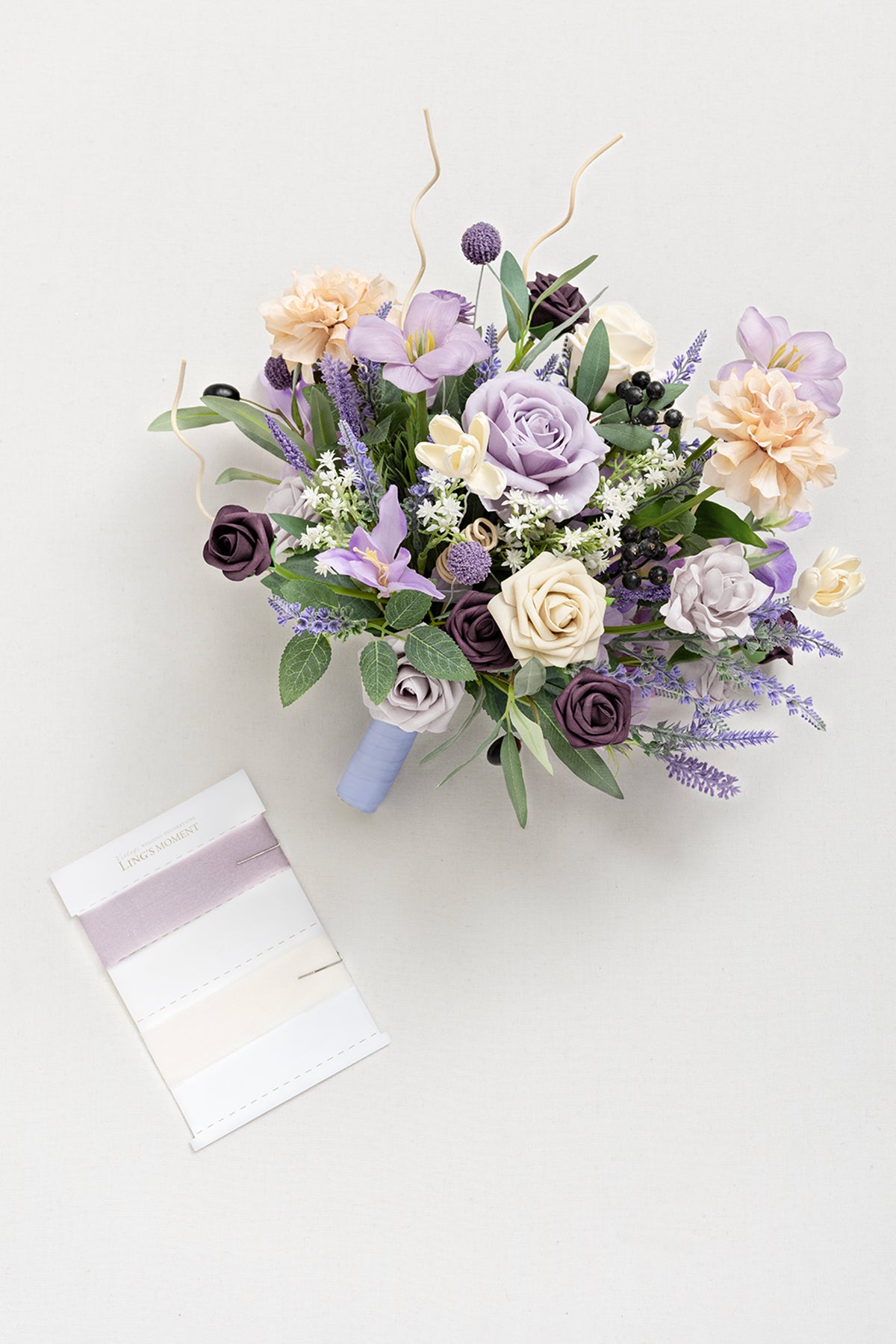 Medium Free-Form Bridal Bouquet in French Lavender & Plum