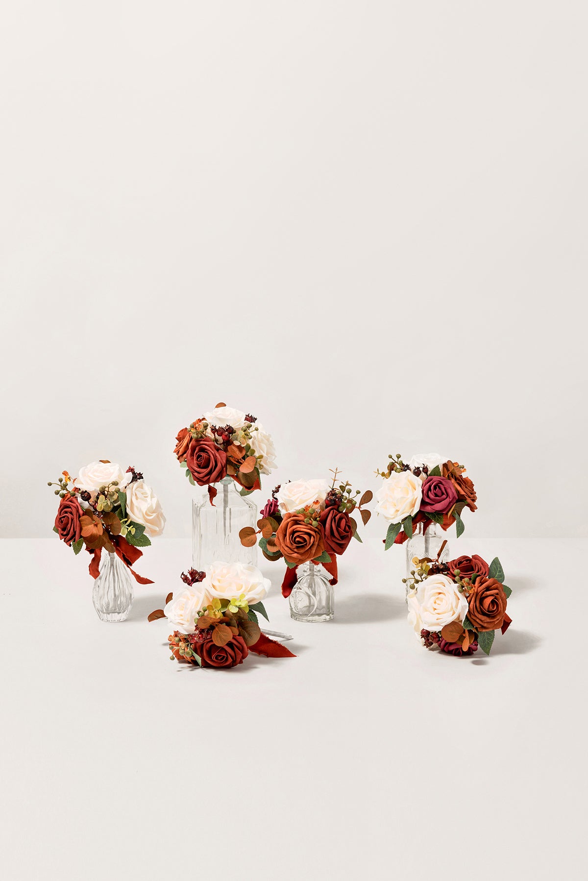 Mini Ready-to-Use Flower Centerpiece Set in Sunset Terracotta