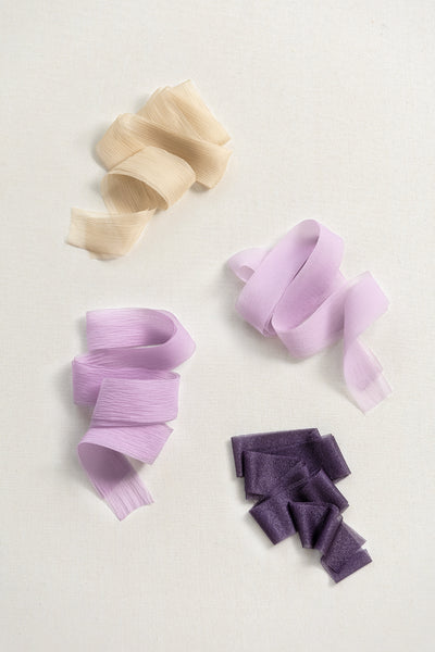 Sheer Frayed Chiffon Ribbons 1.5" w x 4.5ft - Ombre Colors