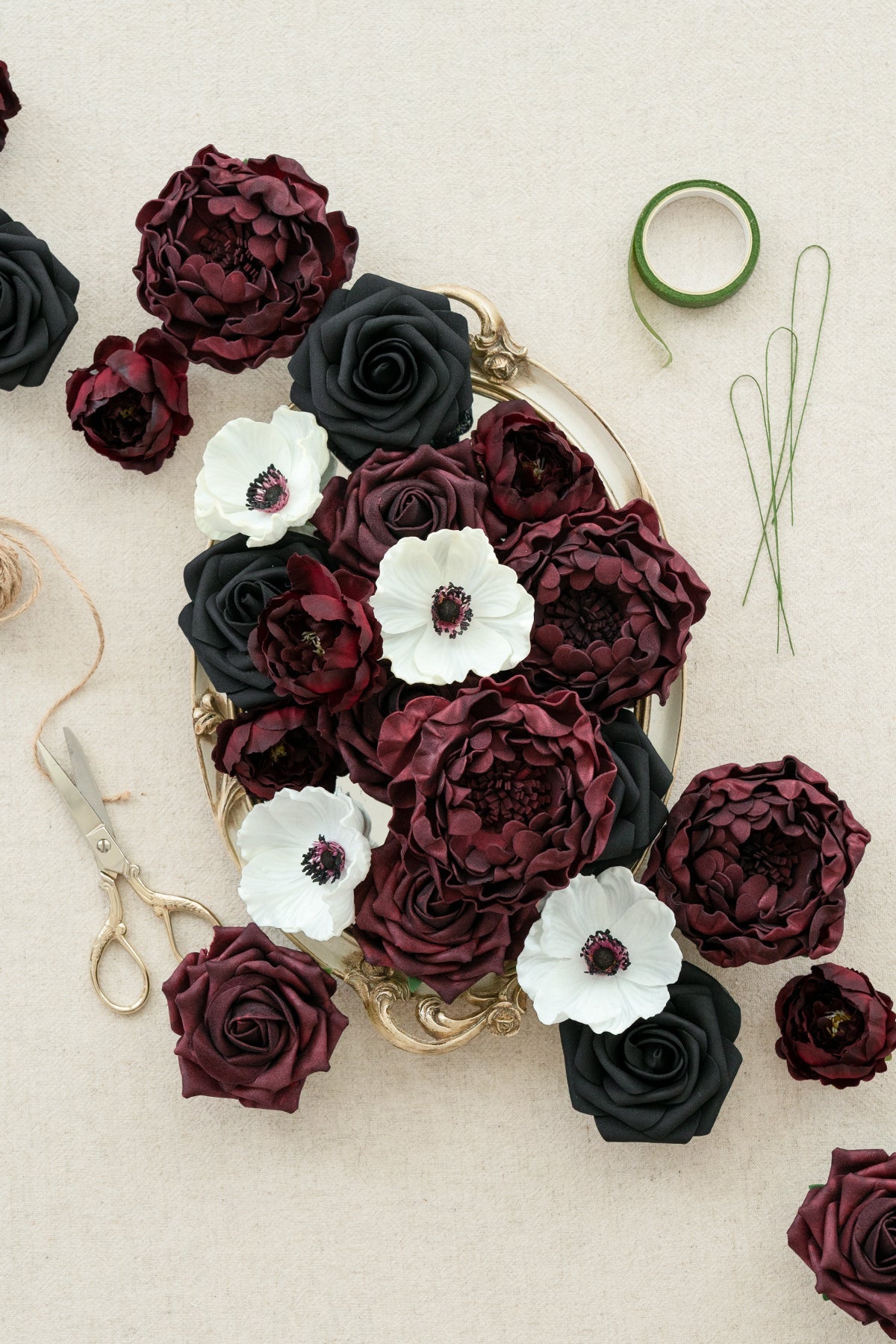 DIY Supporting Flower Boxes in Moody Burgundy & Black