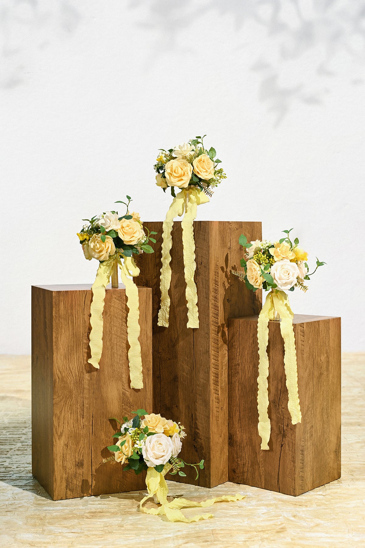 Round Bridesmaid Bouquets in Lemonade Yellow