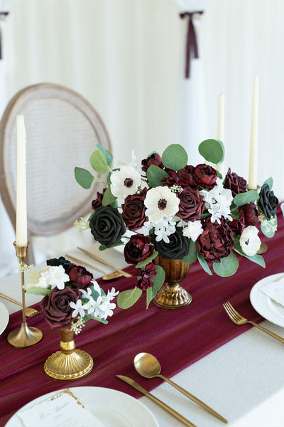 DIY Supporting Flower Boxes in Moody Burgundy & Black