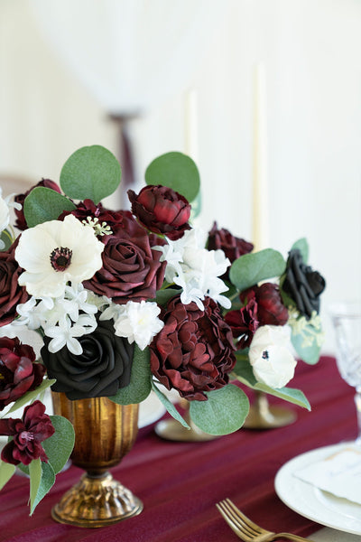 DIY Supporting Flower Boxes in Moody Burgundy & Black