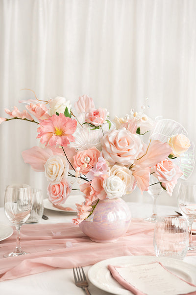 DIY Designer Flower Boxes in Glowing Blush & Pearl