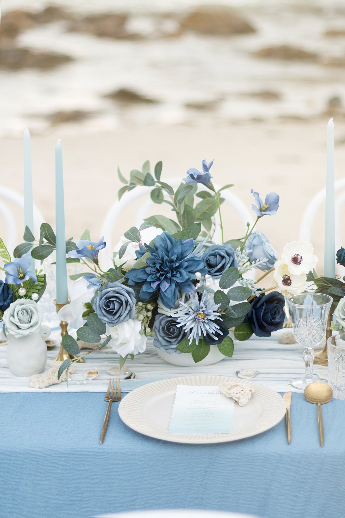 DIY Designer Flower Boxes in Dusty Blue & Navy