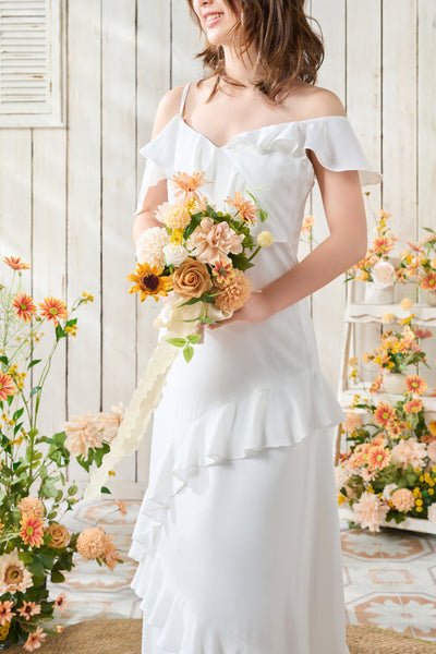 Round Bridesmaid Bouquets in Sunflower & Peach | Clearance