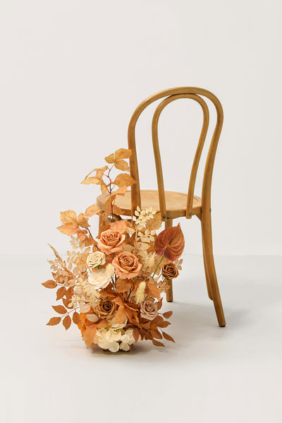 Wedding Aisle Runner Flower Arrangement in Rust & Sepia | Clearance