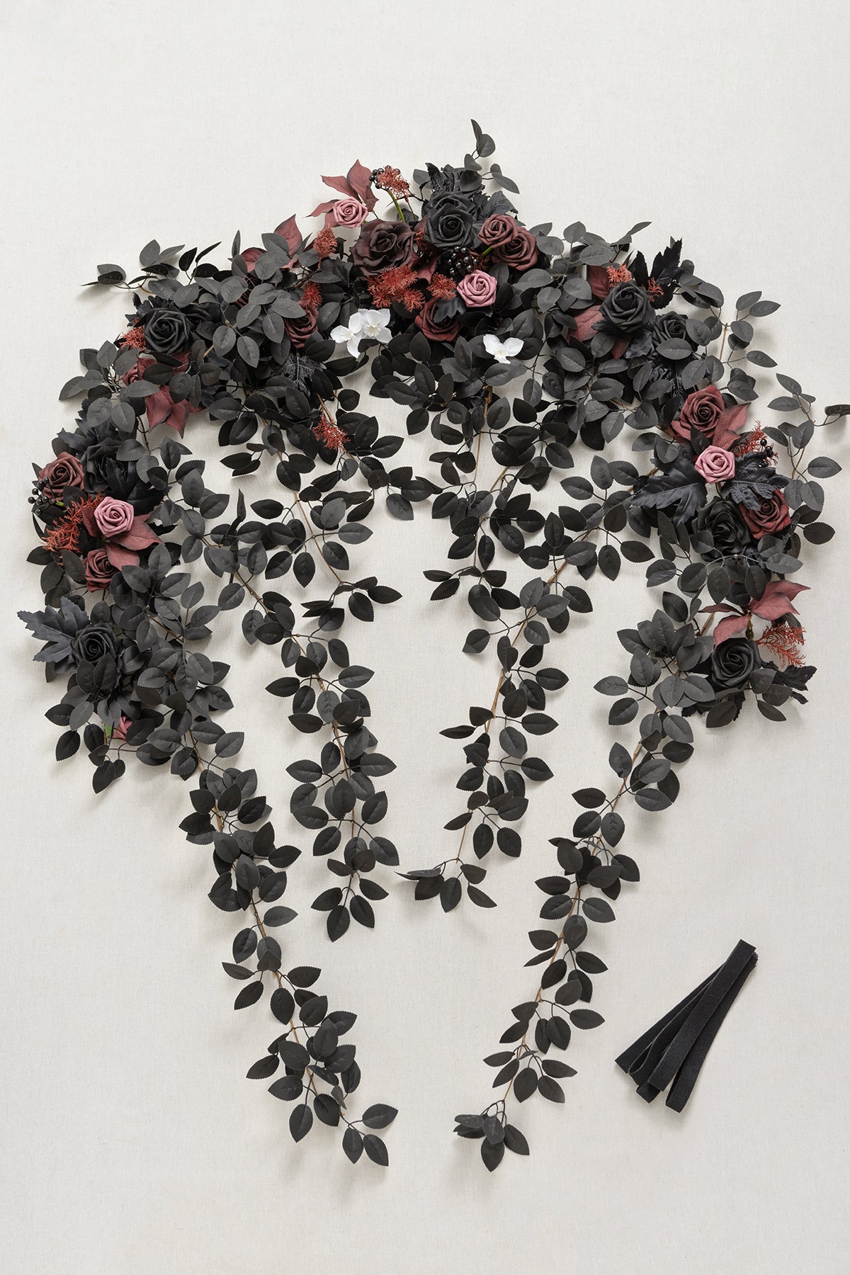 6.5ft Flower Garland in Moody Burgundy & Black