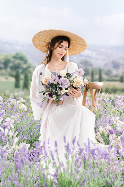 Medium Free-Form Bridal Bouquet in French Lavender & Plum