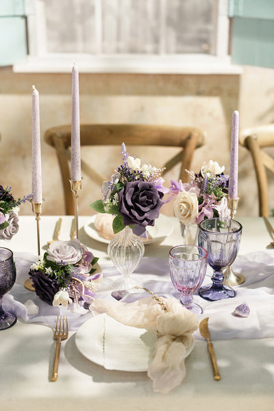 Mini Ready-to-Use Flower Centerpiece Set in French Lavender & Plum