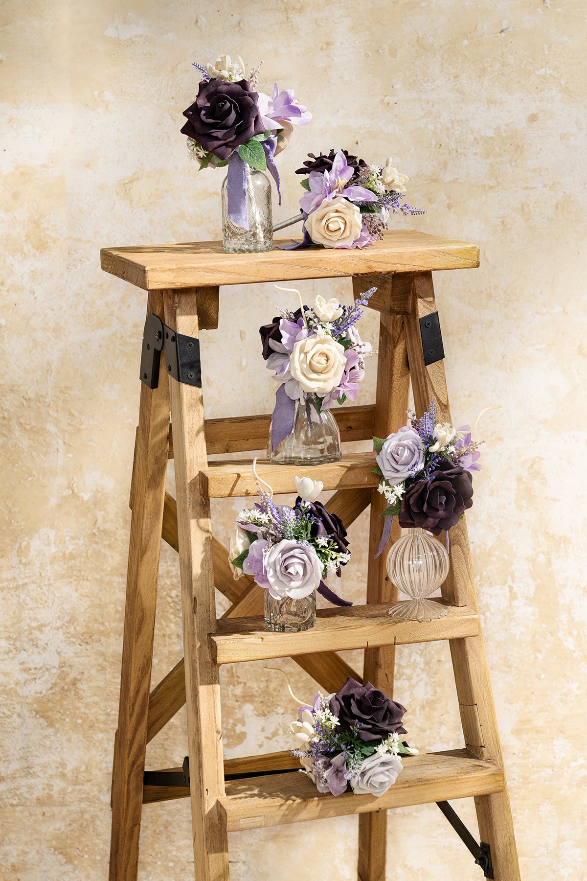 Mini Ready-to-Use Flower Centerpiece Set in French Lavender & Plum