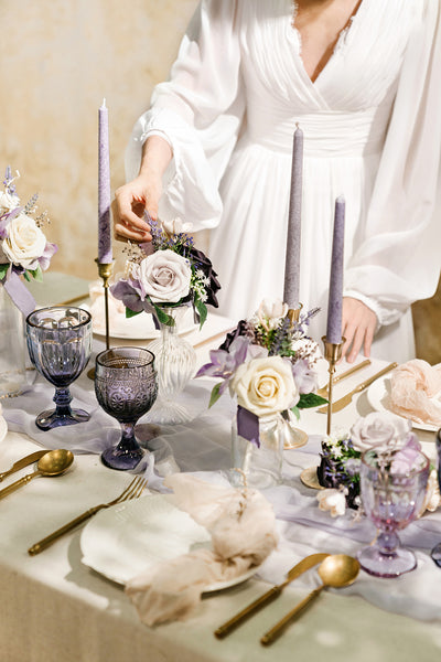 Mini Ready-to-Use Flower Centerpiece Set in French Lavender & Plum