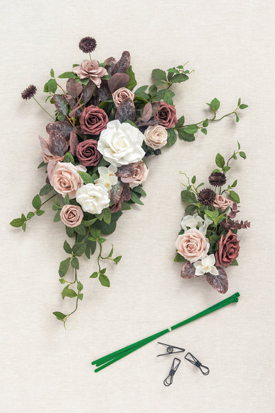 Combo Set Flower Sign Decor in Dusty Rose & Mauve | Clearance
