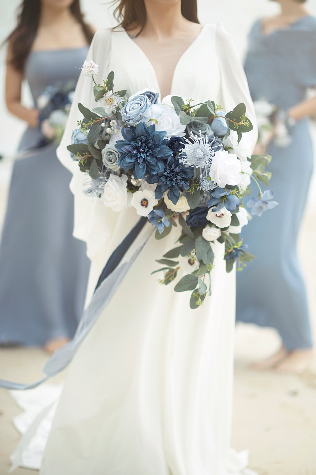 DIY Designer Flower Boxes in Dusty Blue & Navy