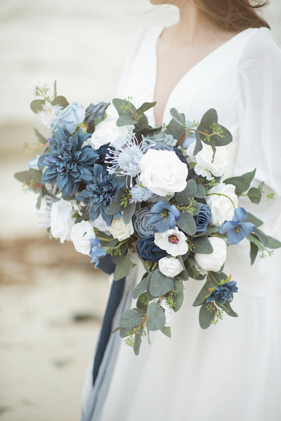 DIY Designer Flower Boxes in Dusty Blue & Navy