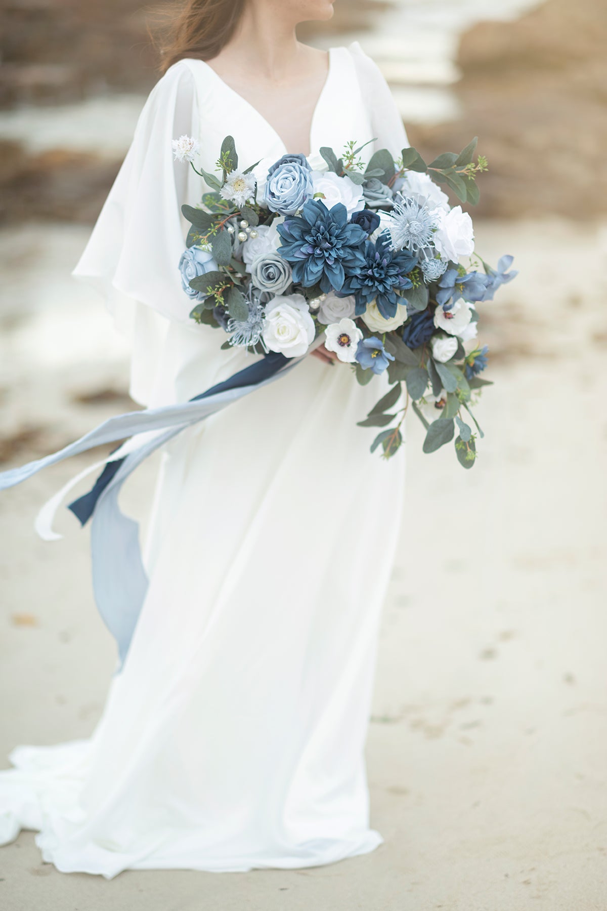 DIY Designer Flower Boxes in Dusty Blue & Navy