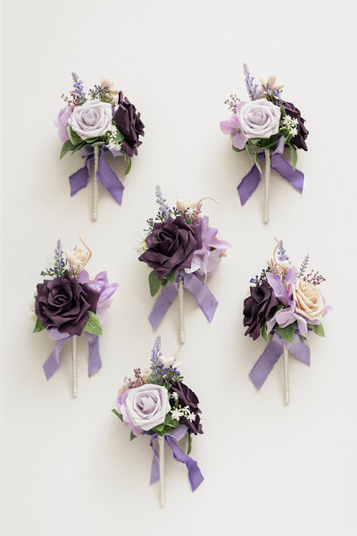 Mini Ready-to-Use Flower Centerpiece Set in French Lavender & Plum