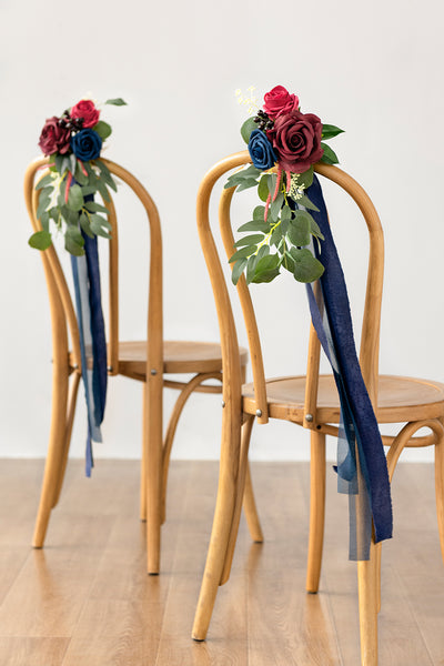 Aisle & Chair Decor in Burgundy & Navy