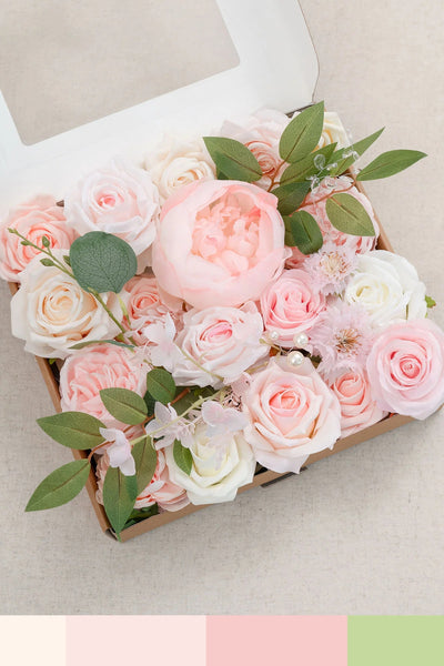 DIY Designer Flower Boxes in Blush & Cream