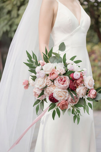 DIY Supporting Flower Boxes in Dusty Rose & Cream