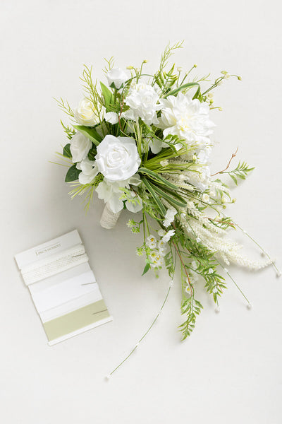 Small Cascade Bridal Bouquet in May Lily & Olive