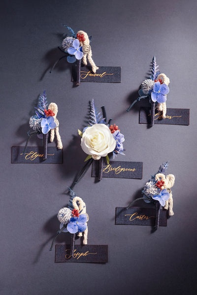 Flash Sale | Boutonnieres in Nautical Navy & Burgundy
