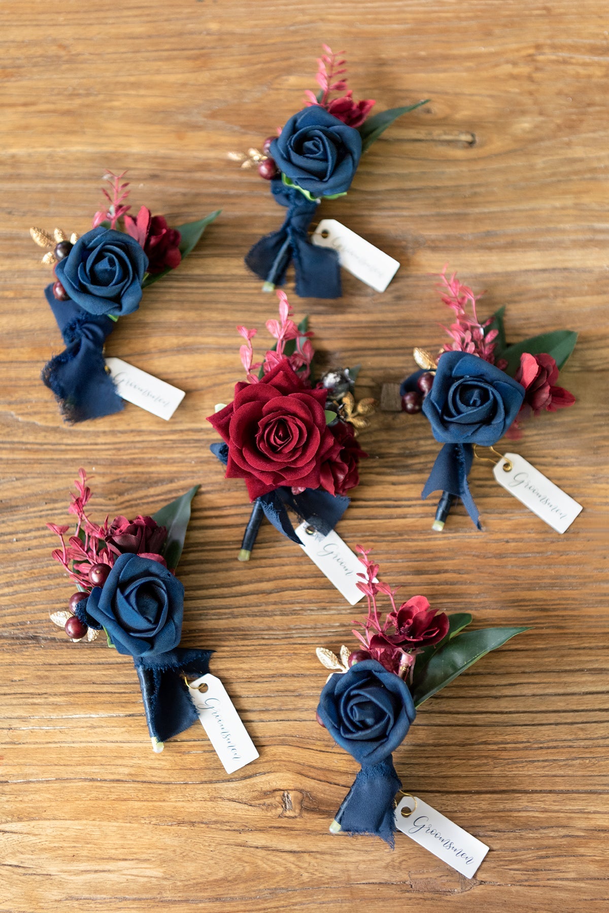 Pre-Arranged Wedding Flower Packages in Burgundy & Navy