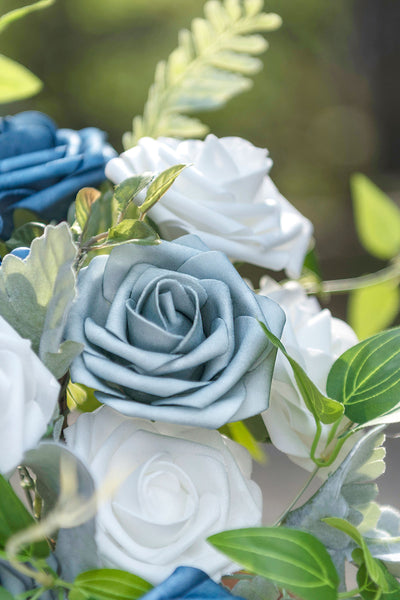 DIY Designer Flower Boxes in Dusty Blue & Navy