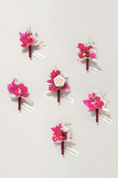 Boutonnieres in Passionate Pink & Blush