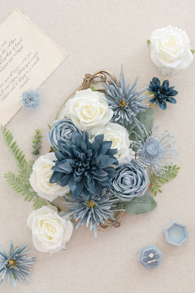 DIY Designer Flower Boxes in Dusty Blue & Navy