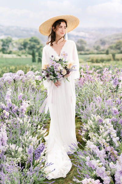 Medium Free-Form Bridal Bouquet in French Lavender & Plum