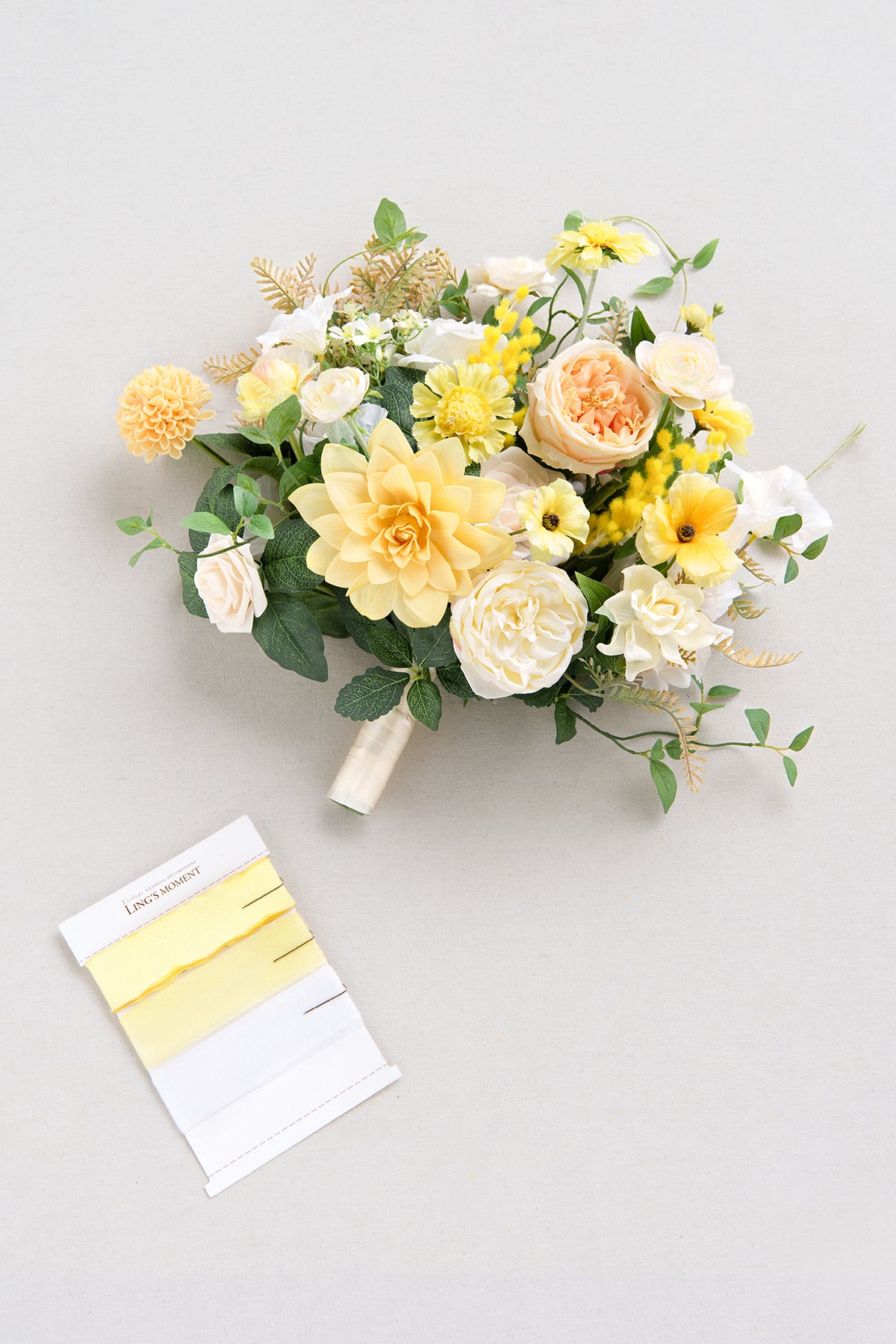 Medium Free-Form Bridal Bouquet in Lemonade Yellow