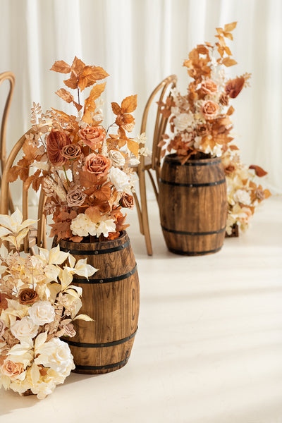 Wedding Aisle Runner Flower Arrangement in Rust & Sepia | Clearance
