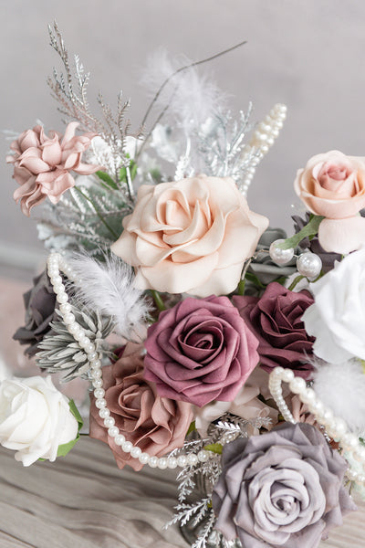 DIY Designer Flower Box in Dusky Rose & Silver