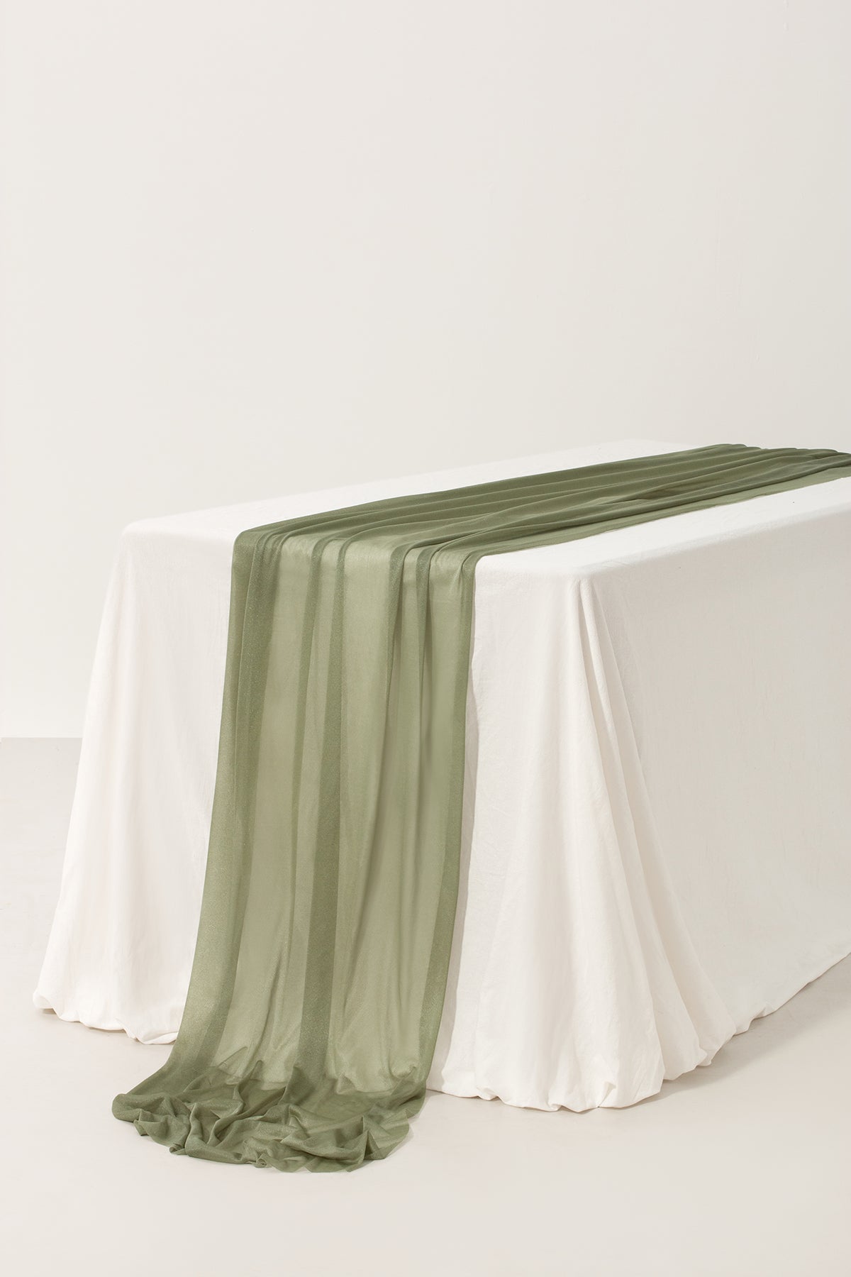 Table linens in White & Sage
