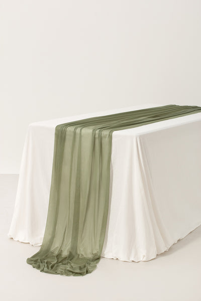 Table linens in White & Sage