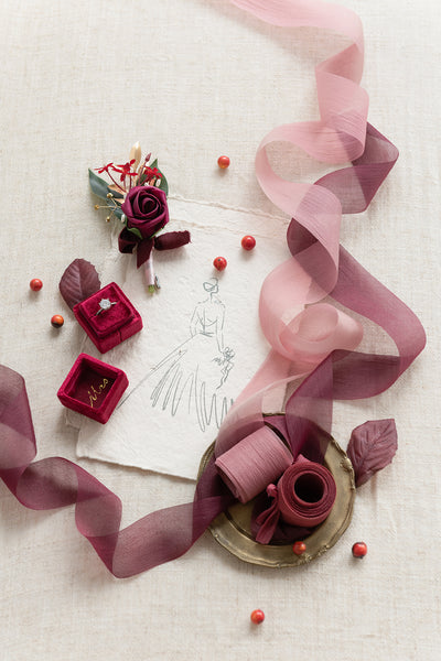 Frayed Edge Chiffon Ribbons 1.5" w x 6 Yards (Set of 3)