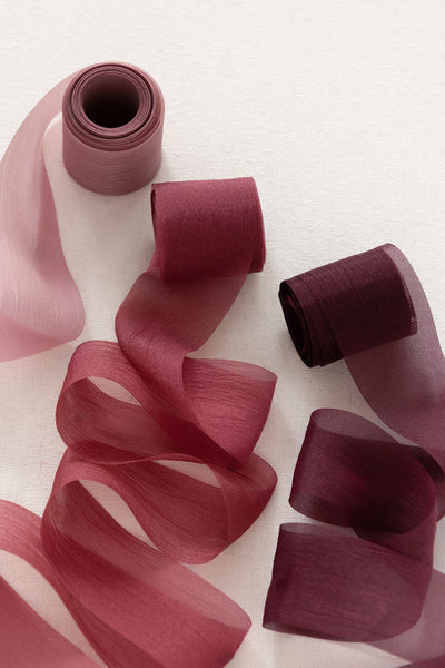 Frayed Edge Chiffon Ribbons 1.5" w x 6 Yards (Set of 3)