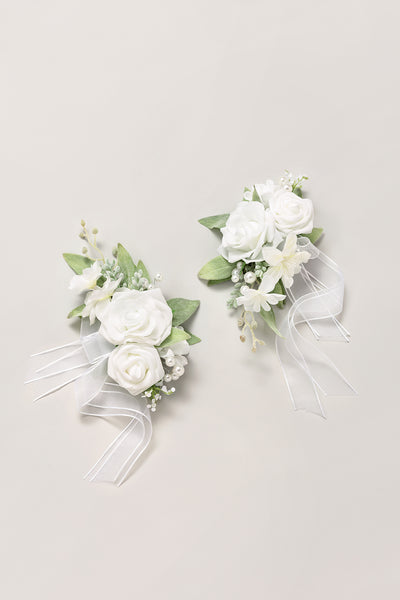 Shoulder Corsages in White